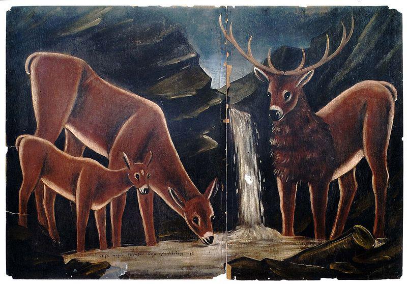 Niko Pirosmanashvili A Family of Deer oil painting image